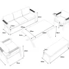 Discount Danni Gartenlounge für 5 Personen, weiß/grau, Aluminium, inkl. Polster, korrosions- und witterungsbeständig Gartenlounge|Aluminium-Gartenmöbel