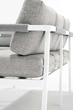 Discount Danni Gartenlounge für 5 Personen, weiß/grau, Aluminium, inkl. Polster, korrosions- und witterungsbeständig Gartenlounge|Aluminium-Gartenmöbel
