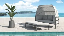 Sale Fabrizia Sonneninsel, anthrazit/grau, Aluminium, inkl. Polster & Knickfunktion, Sonnenschutz & Sichtschutz Gartenlounge|Aluminium-Gartenmöbel