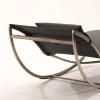 New Martini Gartenliege, silber/anthrazit, Edelstahl/Textilene, ergonomisch, UV-Beständig, inkl. Kissen Edelstahl-Gartenmöbel|Gartenliegen
