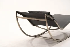 New Martini Gartenliege, silber/anthrazit, Edelstahl/Textilene, ergonomisch, UV-Beständig, inkl. Kissen Edelstahl-Gartenmöbel|Gartenliegen