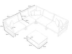 Matteo Corner Gartenlounge, anthrazit/grau, Alu/Polyacryl, Ecklounge inkl. Couchtisch & Kissen Gartenlounge