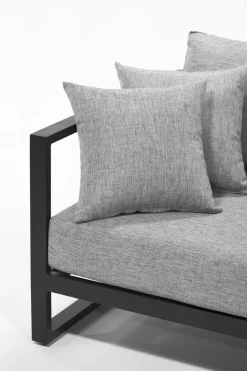 Outlet Matteo L Gartenlounge für 6 Personen, anthrazit/grau, Alu/Polyacryl, inkl. Couchtisch und Kissen Gartenlounge|Aluminium-Gartenmöbel