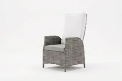 Best Merano Dining Sessel 2er-Set, grau meliert, Polyrattan, 64 x 57 x 105,5 cm, verstellbare Rückenlehne Polyrattan-Gartenmöbel|Gartenstühle & Gartensessel