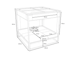 Clearance Montana Doppelliege, anthrazit/grau, Alu/Polyacryl, verstellbare Rückenlehne & Tisch, Sonnenschutz und Sichtschutz Gartenliegen|Aluminium-Gartenmöbel