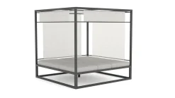 Clearance Montana Doppelliege, anthrazit/grau, Alu/Polyacryl, verstellbare Rückenlehne & Tisch, Sonnenschutz und Sichtschutz Gartenliegen|Aluminium-Gartenmöbel
