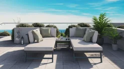 Morino Gartenlounge, anthrazit/grau, Alu/Polyacryl, inkl. Couchtisch, flexibel verstellbar, abnehmbare Bezüge Gartenlounge|Aluminium-Gartenmöbel