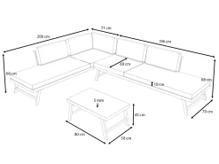 Morino Gartenlounge, anthrazit/grau, Alu/Polyacryl, inkl. Couchtisch, flexibel verstellbar, abnehmbare Bezüge Gartenlounge|Aluminium-Gartenmöbel