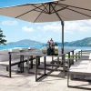 Hot Ricardo Dining XL Garten-Essgruppe, anthrazit/grau, Alu/Glas, inkl. 8 Sessel Garten-Essgruppen|Aluminium-Gartenmöbel