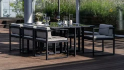 Outlet Ricardo Garten-Essgruppe für 6 Personen, anthrazit/grau, Alu/Glas, inkl. Tisch und Polster Garten-Essgruppen|Aluminium-Gartenmöbel