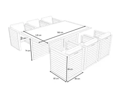 Sale RN-2 Garten-Essgruppe mit 6 Sesseln, weiß, Alu/Sicherheitsglas, inkl. Kissen Aluminium-Gartenmöbel
