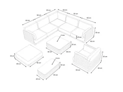 Best RN Round XL Gartenlounge für 6 Personen, weiß/grau, Aluminium, inkl. Polster, flexibel verstellbar Gartenlounge|Aluminium-Gartenmöbel