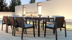 Online Rosario XL Garten-Essgruppe, anthrazit/grau, Alu/Glas, inkl. Tisch und 8 stapelbaren Stühlen Garten-Essgruppen|Aluminium-Gartenmöbel