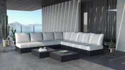 Sambesi Gartenlounge, anthrazit/grau, Alu/Polyacryl, Ecklounge inkl. 2 Beistelltische Gartenlounge|Aluminium-Gartenmöbel