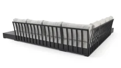 Sambesi Gartenlounge, anthrazit/grau, Alu/Polyacryl, Ecklounge inkl. 2 Beistelltische Gartenlounge|Aluminium-Gartenmöbel