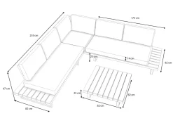 Discount Sedona M Gartenlounge für 5 Personen, anthrazit/naturbelassen, Aluminium/Akazie, inkl. Polster, robust & wetterfest Aluminium-Gartenmöbel