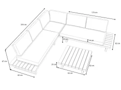 Discount Sedona M Gartenlounge für 5 Personen, anthrazit/naturbelassen, Aluminium/Akazie, inkl. Polster, robust & wetterfest Aluminium-Gartenmöbel