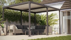 Urban Pavillon, anthrazit, Aluminium, 400 x 300 cm, rostfreies Material, mit Kurbelfunktion, integrierte Dachrinne Aluminium-Gartenmöbel|Pavillon