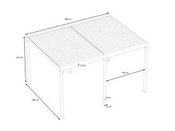 Urban Pavillon, anthrazit, Aluminium, 400 x 300 cm, rostfreies Material, mit Kurbelfunktion, integrierte Dachrinne Aluminium-Gartenmöbel|Pavillon