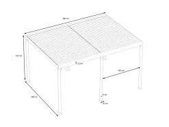 Urban Pavillon, anthrazit, Aluminium, 400 x 300 cm, rostfreies Material, mit Kurbelfunktion, integrierte Dachrinne Aluminium-Gartenmöbel|Pavillon