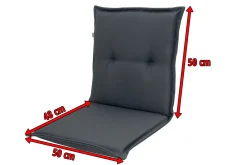 Sale Comfort Stuhlauflage Niederlehner, anthrazit, Polyester, 100 x 50 x 7 cm Niedriglehner-Auflagen
