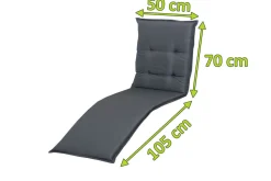 Online Relax Comfort Relaxsesselauflage, anthrazit, Polyester, 175 x 50 x 7 cm, inklusive Befestigungsbänder Gartenstühle & Gartensessel