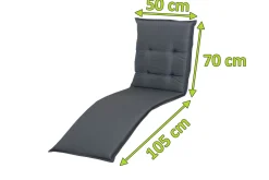 Online Relax Comfort Relaxsesselauflage, anthrazit, Polyester, 175 x 50 x 7 cm, inklusive Befestigungsbänder Gartenstühle & Gartensessel