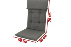 Best Stuhlauflage Hochlehner, grau, Dralon, 120x50x7cm, mit DuPont Teflon Markenimprägnierung Hochlehner-Auflagen