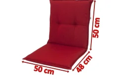 Clearance Stuhlauflage Niederlehner, bordeaux, Dralon, 100x50x7cm, mit DuPont Teflon Markenimprägnierung Niedriglehner-Auflagen