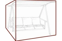 Hot Schutzhülle für Hollywoodschaukeln, braun, Polyestergewebe, 215 x 155 x 180 cm, mit Zugband Schutzhüllen