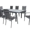 Online Alice Comfort Garten-Essgruppe, xerix, Alu/Textilene, Tisch 180/240x100cm, 8 Stapelsessel Garten-Essgruppen