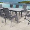 Outlet Alice Comfort Garten-Essgruppe, xerix, Alu/Textilene, Tisch 180/240x100cm, 6 Stapel-, 2 Klappstühle Garten-Essgruppen