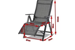 Sale Alice Comfort Relaxsessel, xerix/anthrazit, Alu/Textilene, 70x67x45cm Aluminium-Gartenmöbel|Gartenstühle & Gartensessel