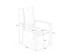 Outlet Alice Comfort Stapelsessel, xerix/anthrazit, Alu/Textilene, 68x65x107cm Gartenstühle & Gartensessel
