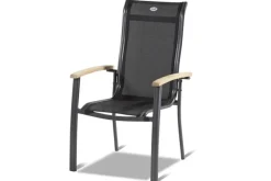 New Alice Garten-Essgruppe, xerix/natur, Alu/Teak, 4x4 Textilen, 4 Stapelsessel, 260/160x90cm Garten-Essgruppen|Aluminium-Gartenmöbel