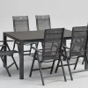 Sale Alice Garten-Essgruppe, xerix/anthrazit, Alu/Textil, 160 x 95 cm, 6 Klappstühle Garten-Essgruppen|Aluminium-Gartenmöbel