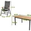 Outlet Alice Garten-Essgruppe, 6 Personen, ausziehbarer Tisch 150–210 cm, Aluminium/Teakholz FSC®-zertifiziert Garten-Essgruppen|Aluminium-Gartenmöbel
