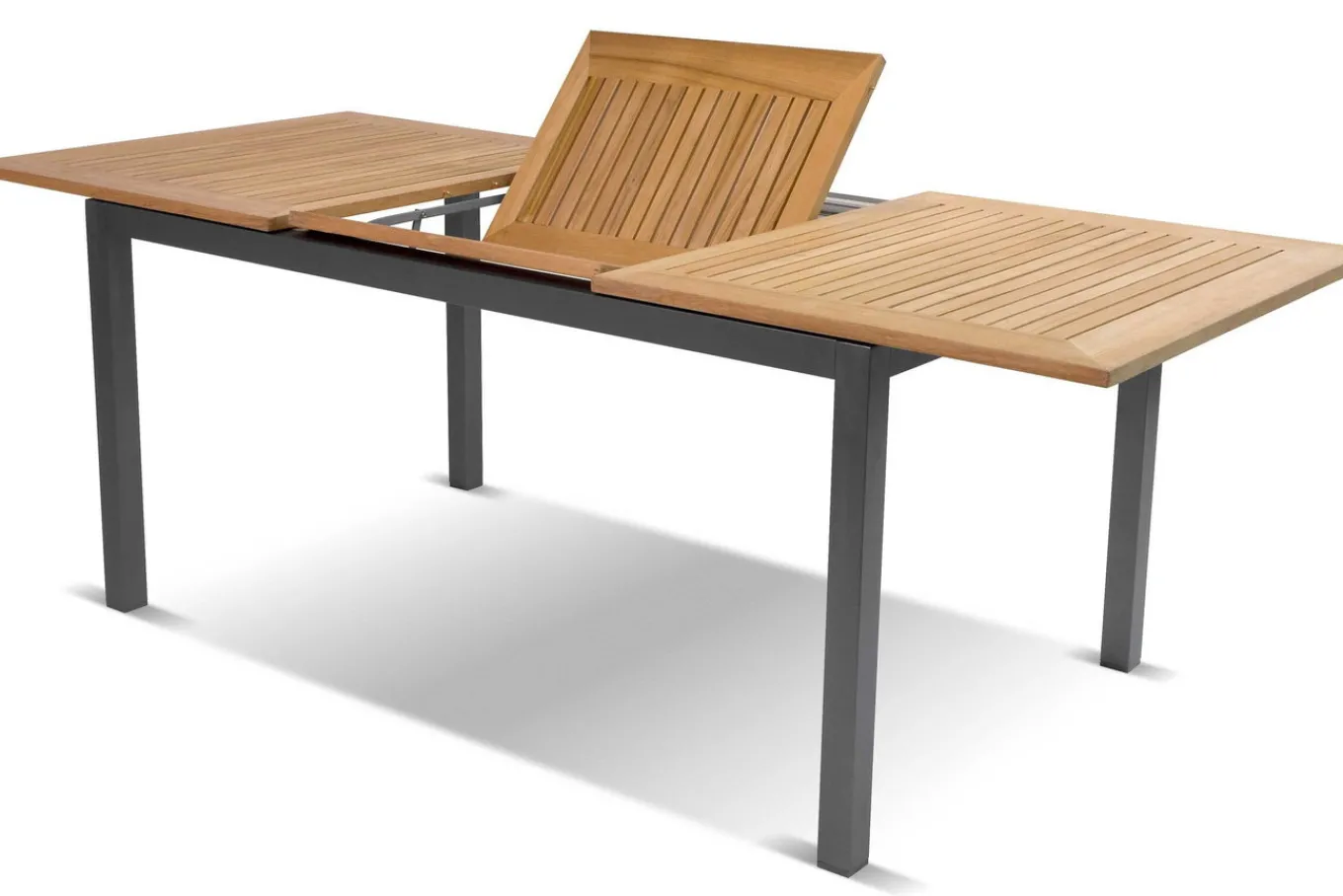 Outlet Alice Garten-Essgruppe, 6 Personen, ausziehbarer Tisch 150–210 cm, Aluminium/Teakholz FSC®-zertifiziert Garten-Essgruppen|Aluminium-Gartenmöbel