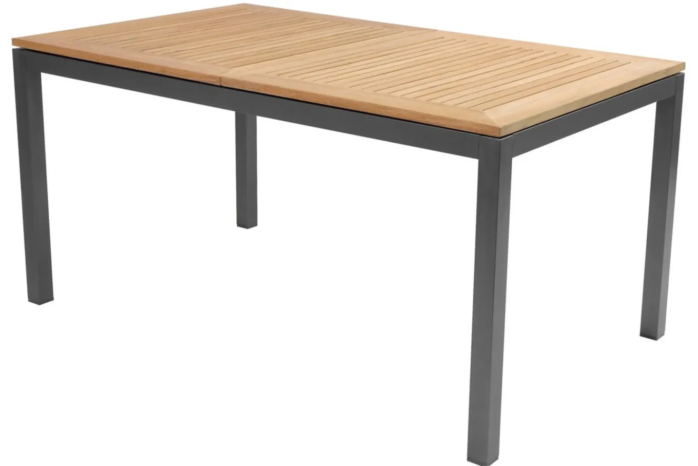 Outlet Alice Garten-Essgruppe, 6 Personen, ausziehbarer Tisch 150–210 cm, Aluminium/Teakholz FSC®-zertifiziert Garten-Essgruppen|Aluminium-Gartenmöbel