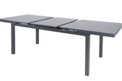Alice Garten-Essgruppe, xerix/anthrazit, Alu/Sicherheitsglas/2x2 Textilen, 180/240x100 cm, 8 Klappstühle, ausziehbar Garten-Essgruppen