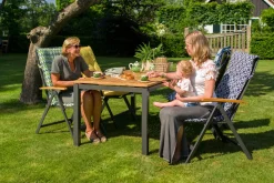 Clearance Alice Klappstuhl, xerix/schwarz, Alu/4x4 Textilen, mit Teak-Armlehnen Gartenstühle & Gartensessel