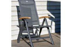 Online Alice/South Wales Garten-Essgruppe, xerix/natur, Alu/Teak/2x2 Textilen, 150/210x90 cm, 6 Klappstühle Garten-Essgruppen|Aluminium-Gartenmöbel