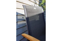 Online Alice/South Wales Garten-Essgruppe, xerix/natur, Alu/Teak/2x2 Textilen, 150/210x90 cm, 6 Klappstühle Garten-Essgruppen|Aluminium-Gartenmöbel