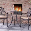 Outlet Amalfi Balkon-Set, bronze, Alu-Guss, Ø62cm, 2 Sessel inkl. Wendekissen Balkonmöbel-Set|Aluguss-Gartenmöbel