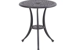 Outlet Amalfi Balkon-Set, bronze, Alu-Guss, Ø62cm, 2 Sessel inkl. Wendekissen Balkonmöbel-Set|Aluguss-Gartenmöbel