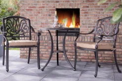 Amalfi Bistrotisch, bronze, Alu-Guss, Ø62cm Gartentische|Aluguss-Gartenmöbel