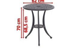 Amalfi Bistrotisch, bronze, Alu-Guss, Ø62cm Gartentische|Aluguss-Gartenmöbel