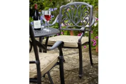Outlet Amalfi Diningsessel, bronze, Alu-Guss, inkl. Wendekissen Aluguss-Gartenmöbel|Gartenstühle & Gartensessel