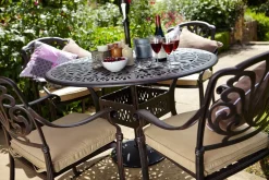 Outlet Amalfi Diningsessel, bronze, Alu-Guss, inkl. Wendekissen Aluguss-Gartenmöbel|Gartenstühle & Gartensessel