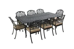 Amalfi Esstisch, bronze/anthrazit, Alu-Guss, 214x112cm, rechteckig Gartentische|Aluguss-Gartenmöbel